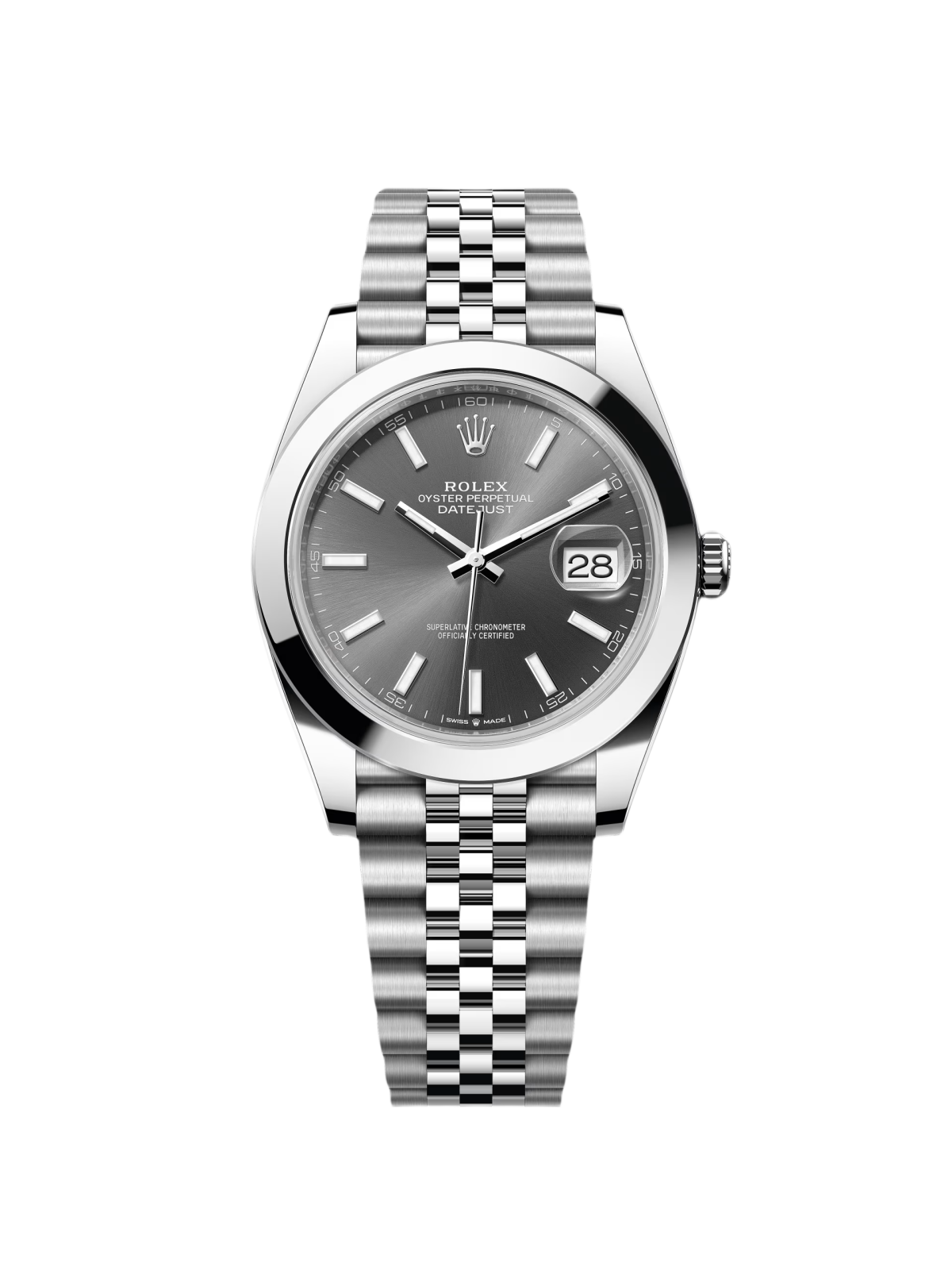 Rolex Datejust 41mm 126300 Slate Index Jubilee Stainless Steel Watch