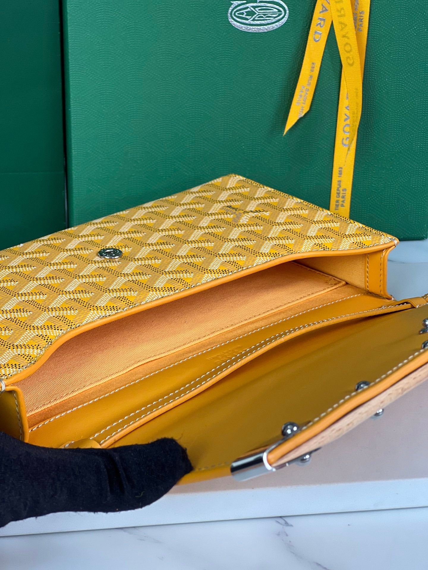 Goyard Monte-Carlo Pm Clutch 25cm Yellow Goyardine Canvas
