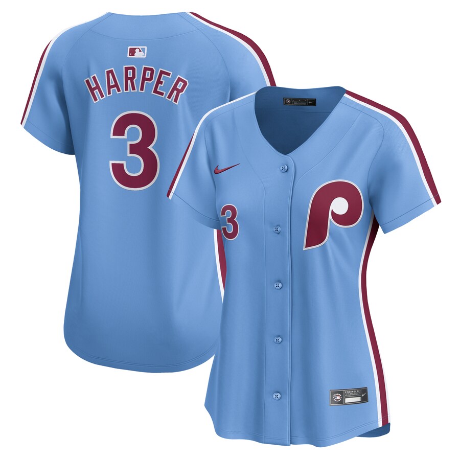 Bryce Harper Philadelphia Phillies Women's Alternate Limited Player Jersey  Light Blue