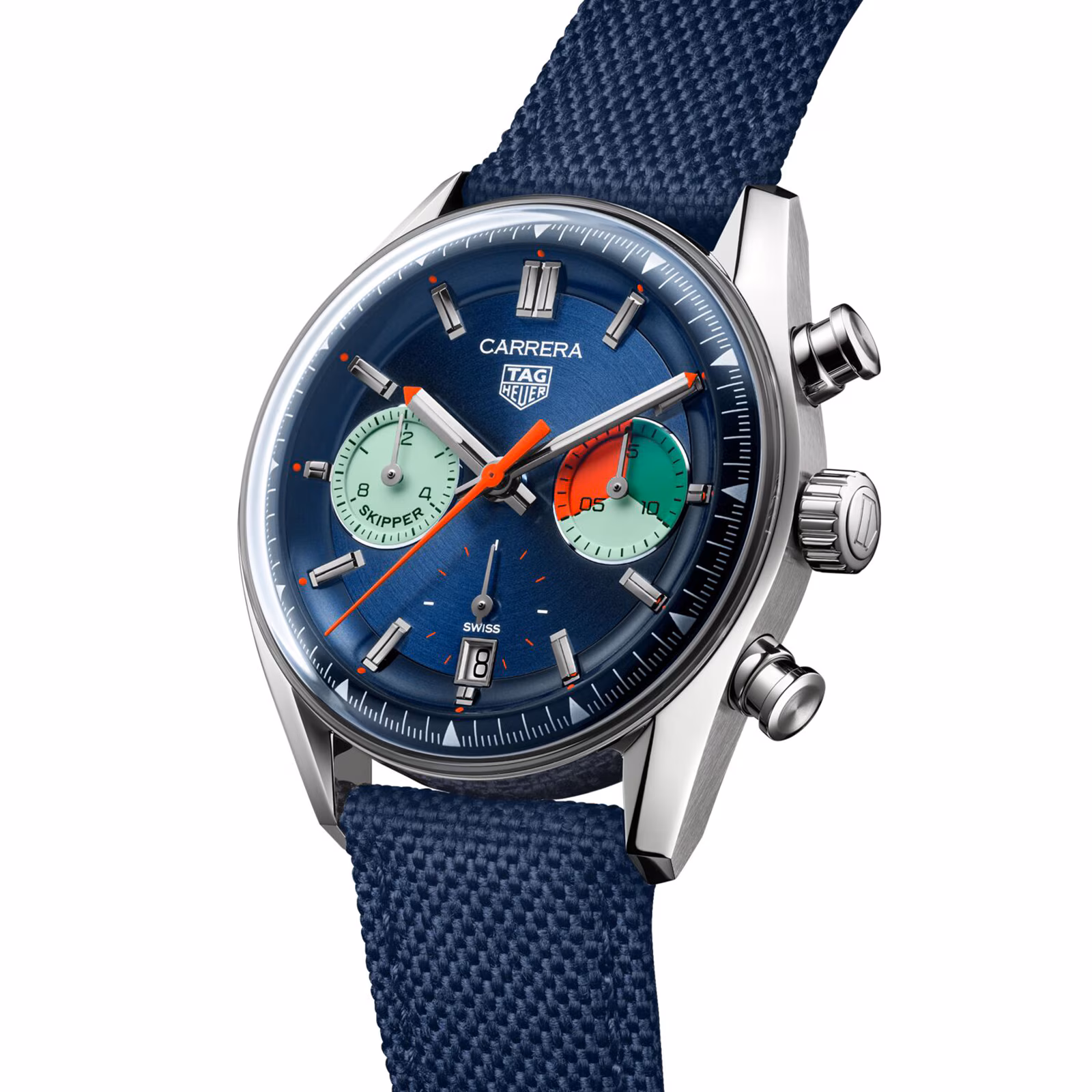 TAG Heuer Carrera Chronograph Skipper 39mm Mens Watch Blue CBS2213.FN6002