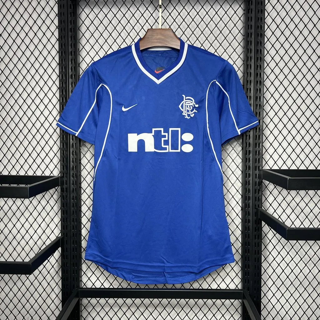 Retro 1999-01 Glasgow Rangers Home football jersey Retro