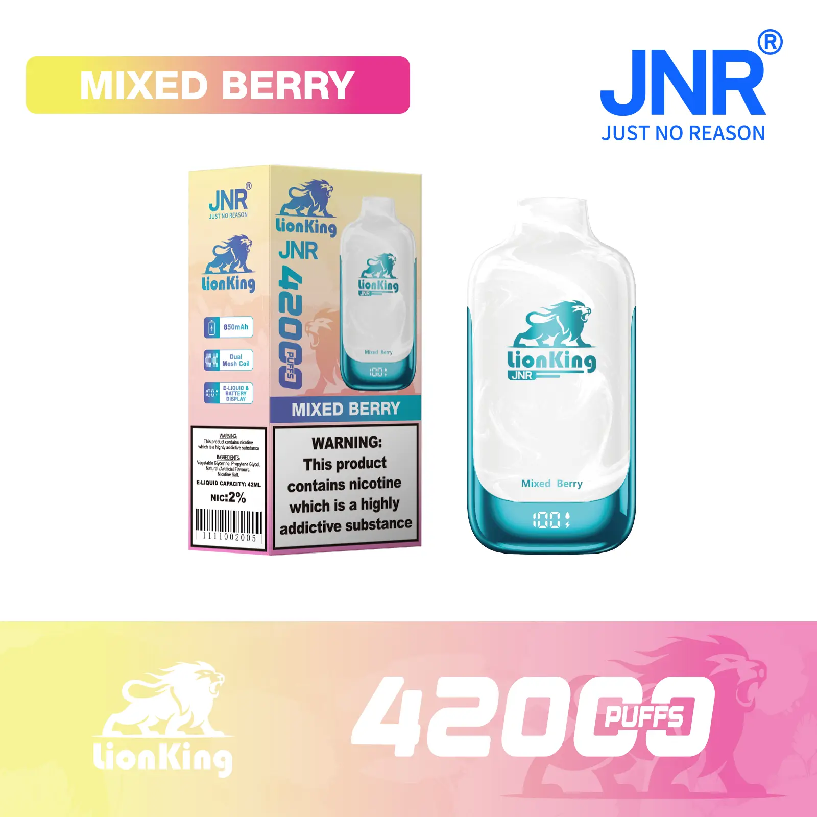 JNR Lionking 42K Puffs Disposable Vape