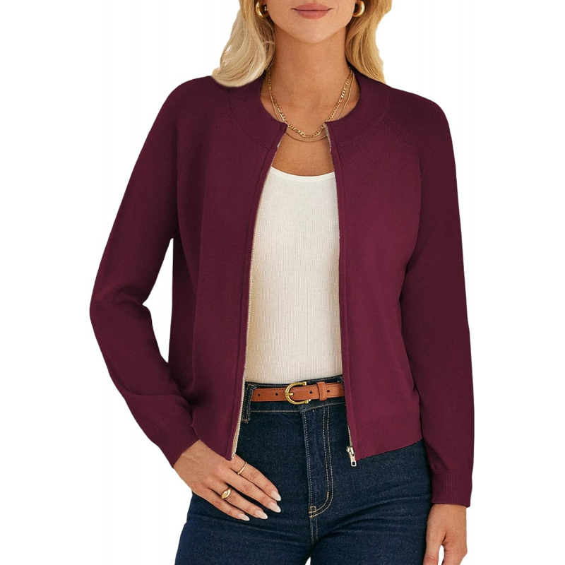 Women's Long Sleeve Zip Up Cardigan Sweaters