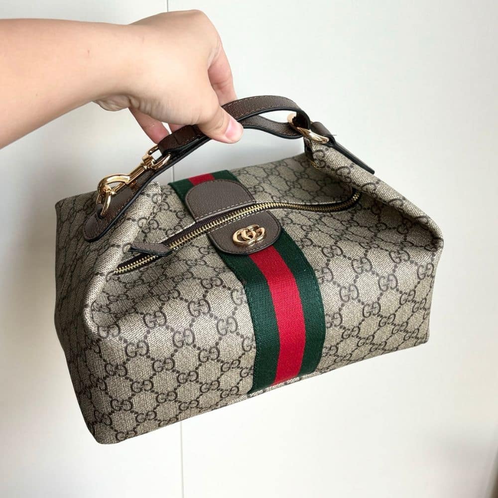 Gucci Vanity Medium Top Handle Bag Beige And Ebony 27Cm ‎