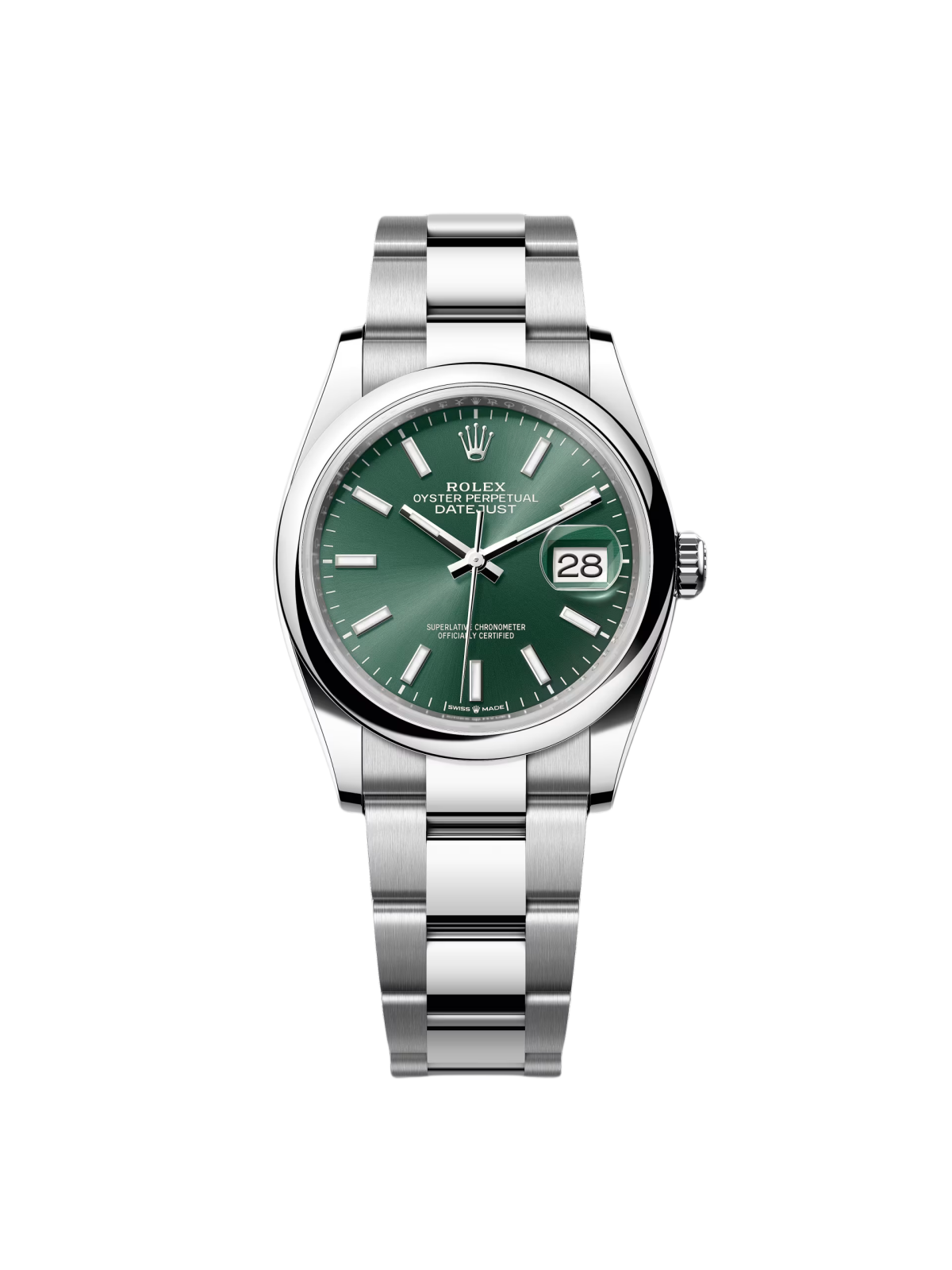 Rolex  Datejust 36mm 126200 Mint Green Dial Stainless Steel Oyster Bracelet Watch