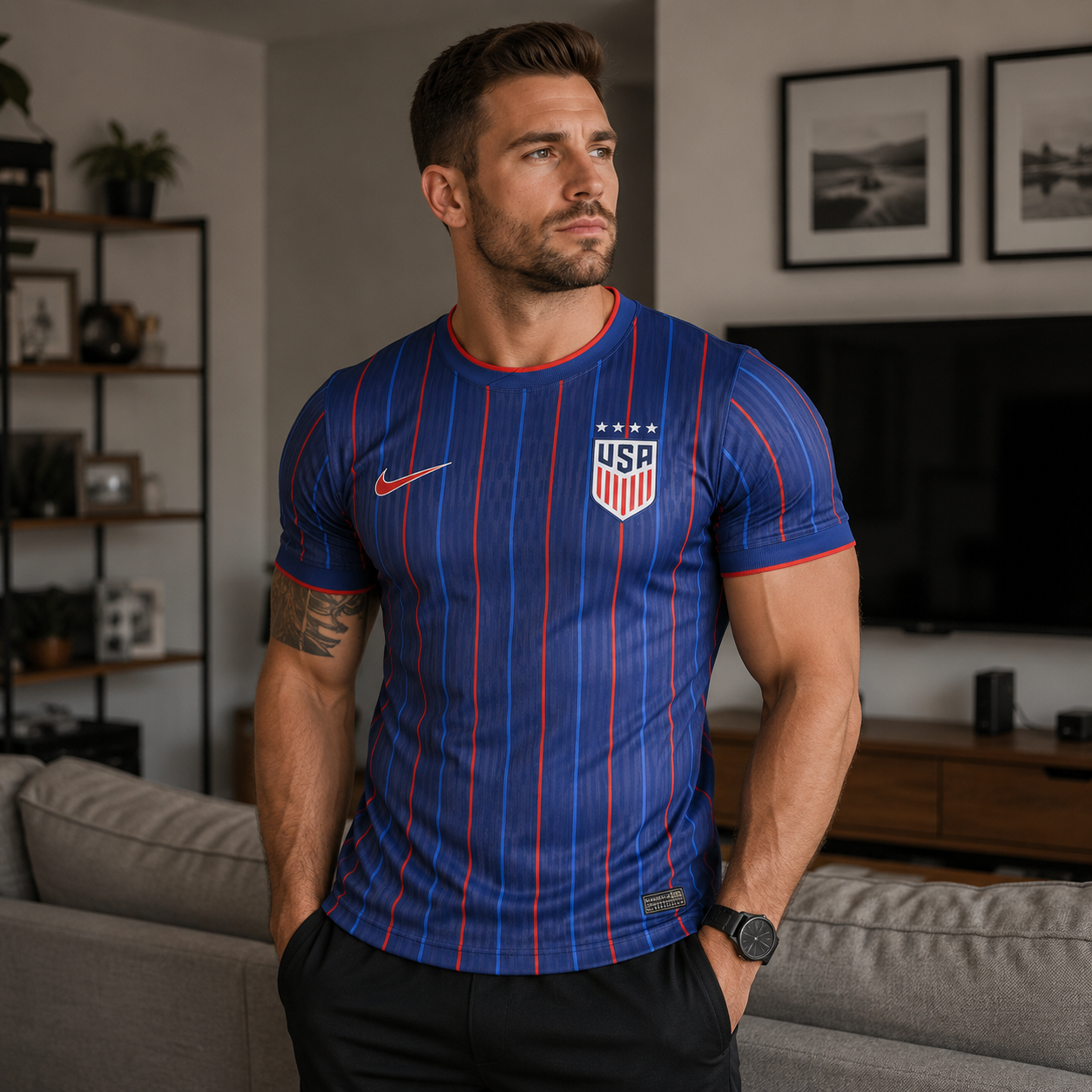 2025/2026 United States Team Home Blue Football Jersey Player Version - JerseyFun