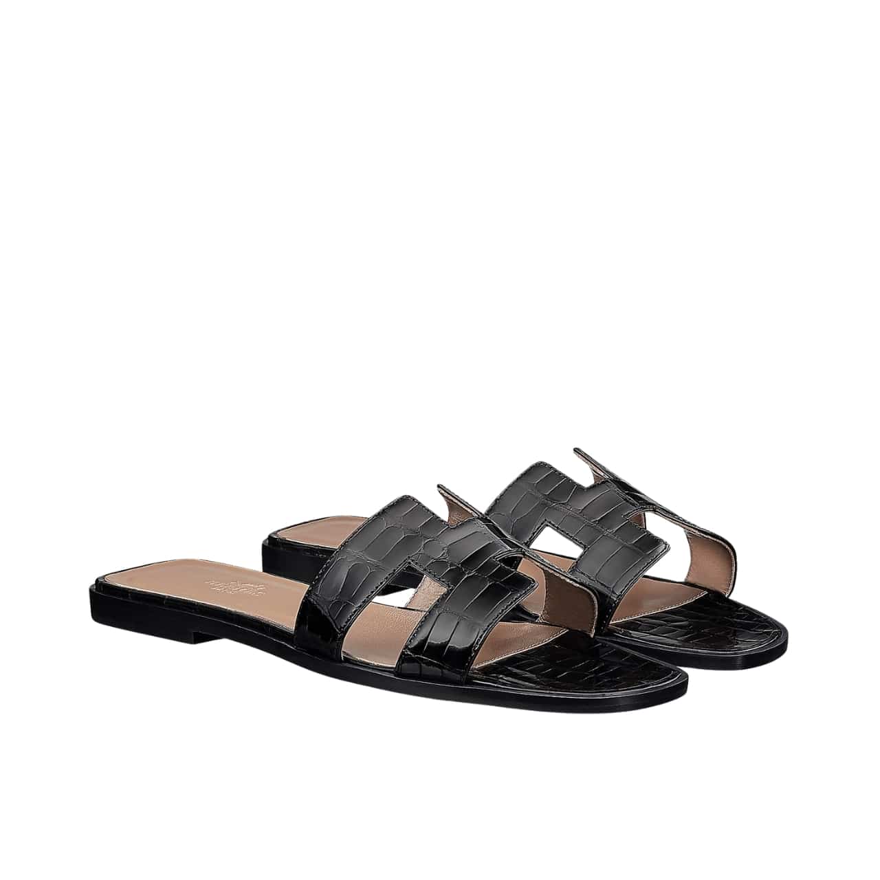 Herm?S Oran Sandal Alligator In Black H001089Z 01360