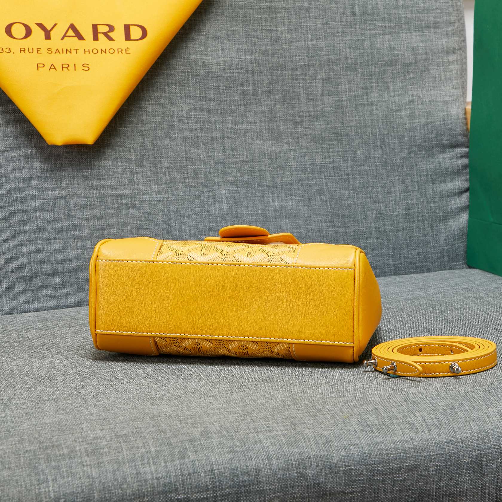 Goyard Saigon Souple Mini Bag Yellow Canvas 20cm