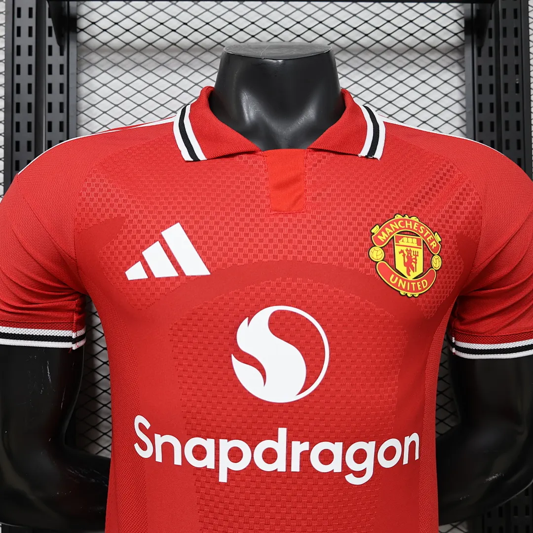 2026/27 Premier League Manchester United Team Home Football Jersey Player Version - JerseyFun