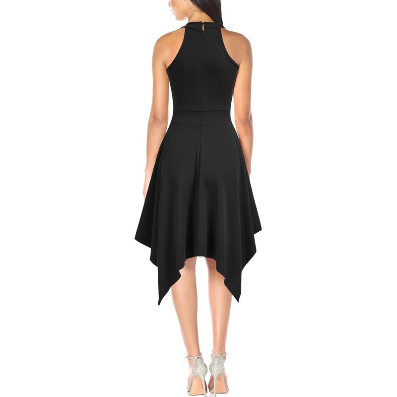 Women's Sleeveless Halter Neck Formal Dress Hem