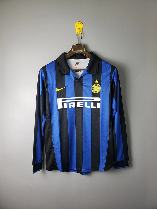 Retro 1998-99 models long-sleeved retro Inter Milan RONALDO MORIERO ZAMORANO BAGGIO Football jersey