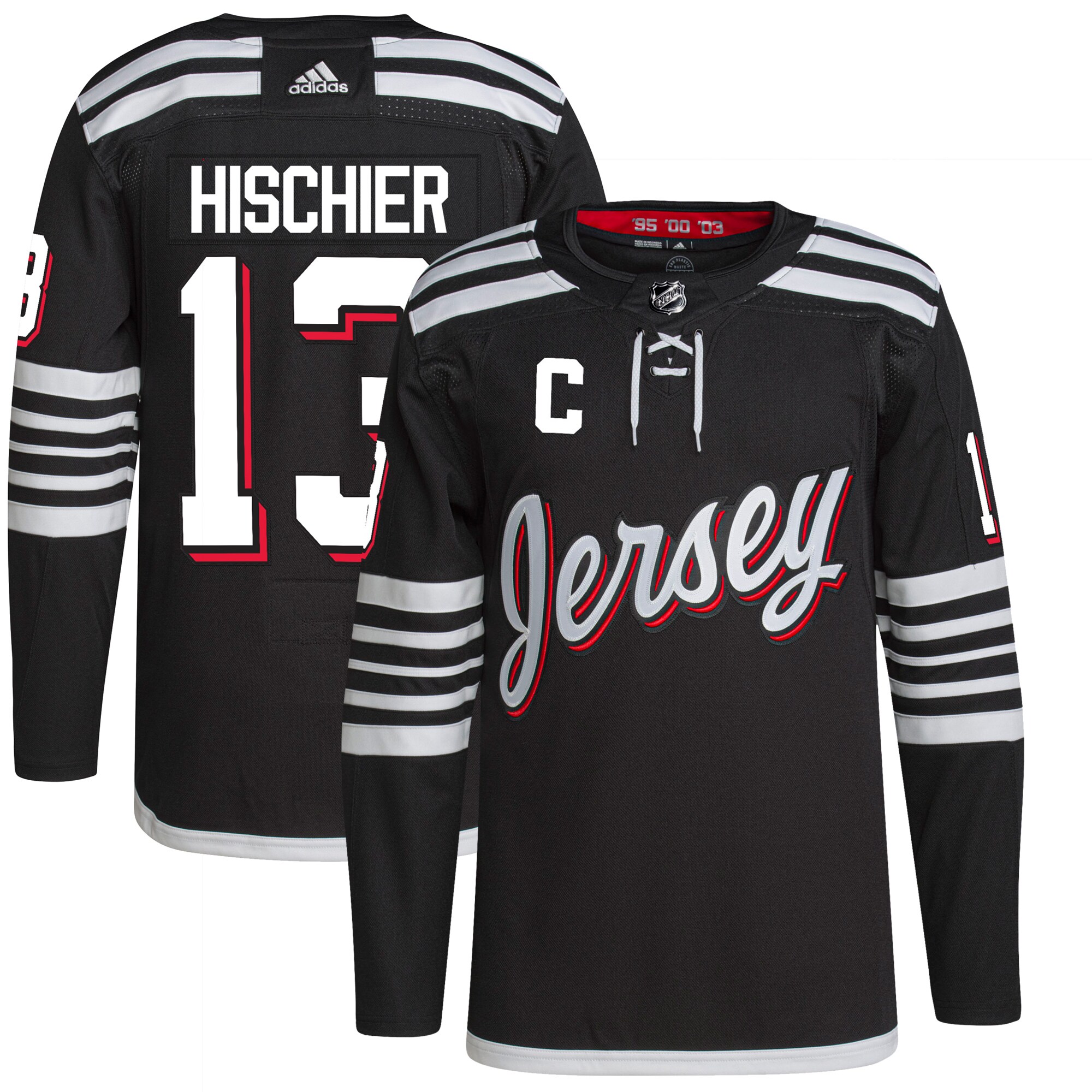 Nico Hischier New Jersey Devils adidas Alternate Primegreen Authentic Player Jersey – Black