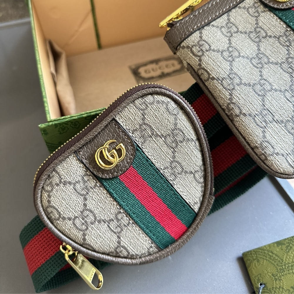 Gucci Ophidia Heart Utility Belt Beige Ebony Gg Supreme 20cm 698805 96iwg 8745gg