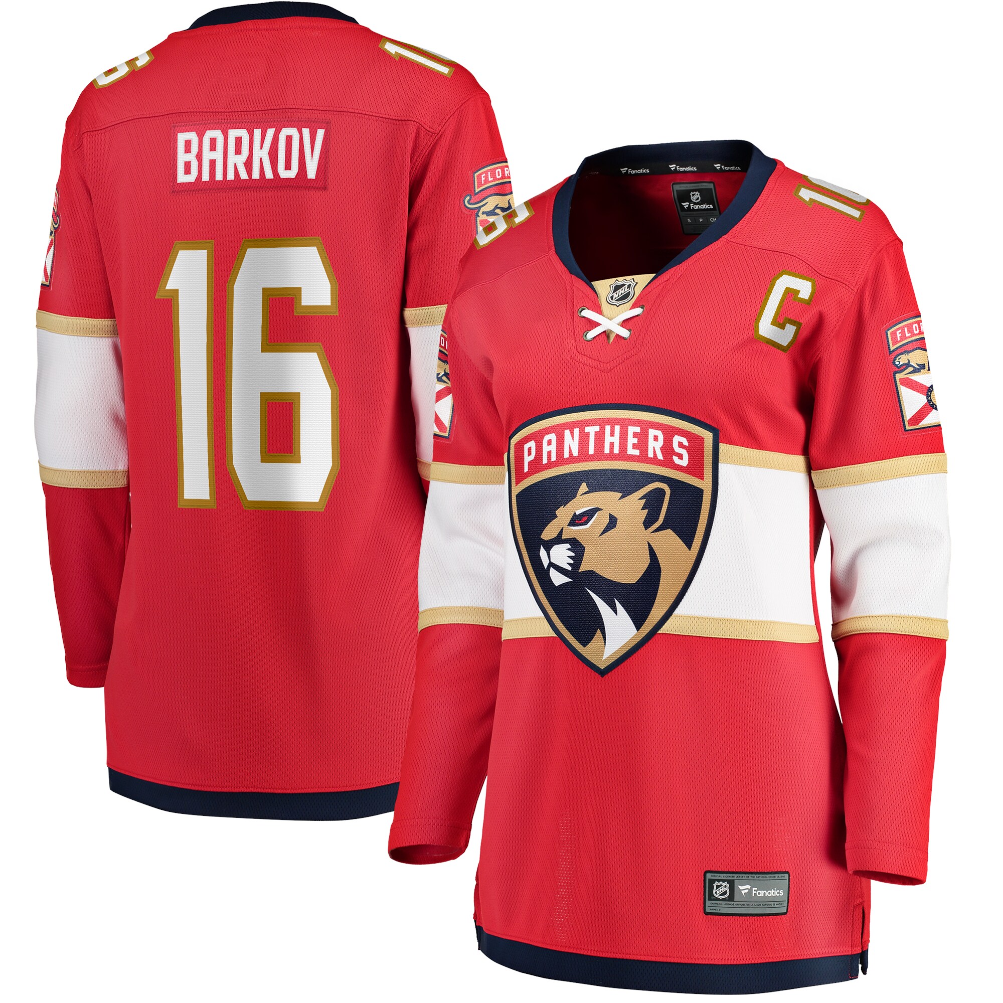 Aleksander Barkov Florida Panthers Fanatics Women’s Captain Patch Home Breakaway Player Jersey – Red