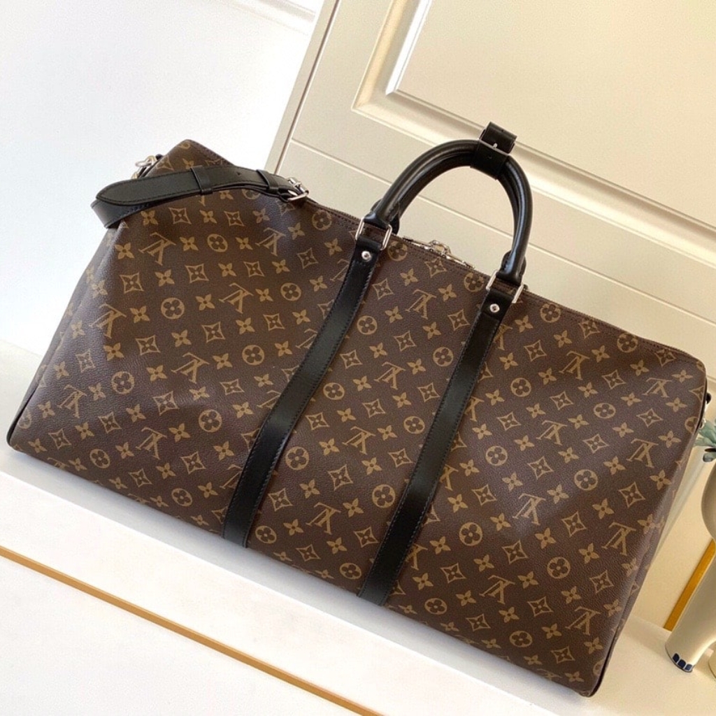 Louis Vuitton Keepall Bandoulière 55 Monogram Macassar 55cm M56714