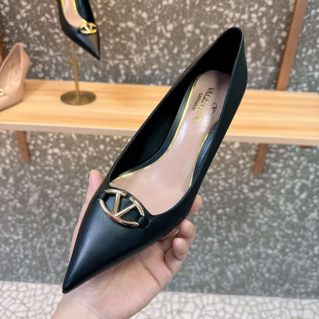 Valentino Garavani VLogo Patent Leather Slingback Pump Black