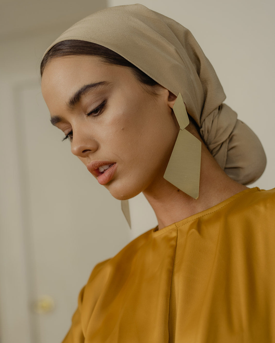 ‘The Classic’ Washable Silk Scarf in Sand