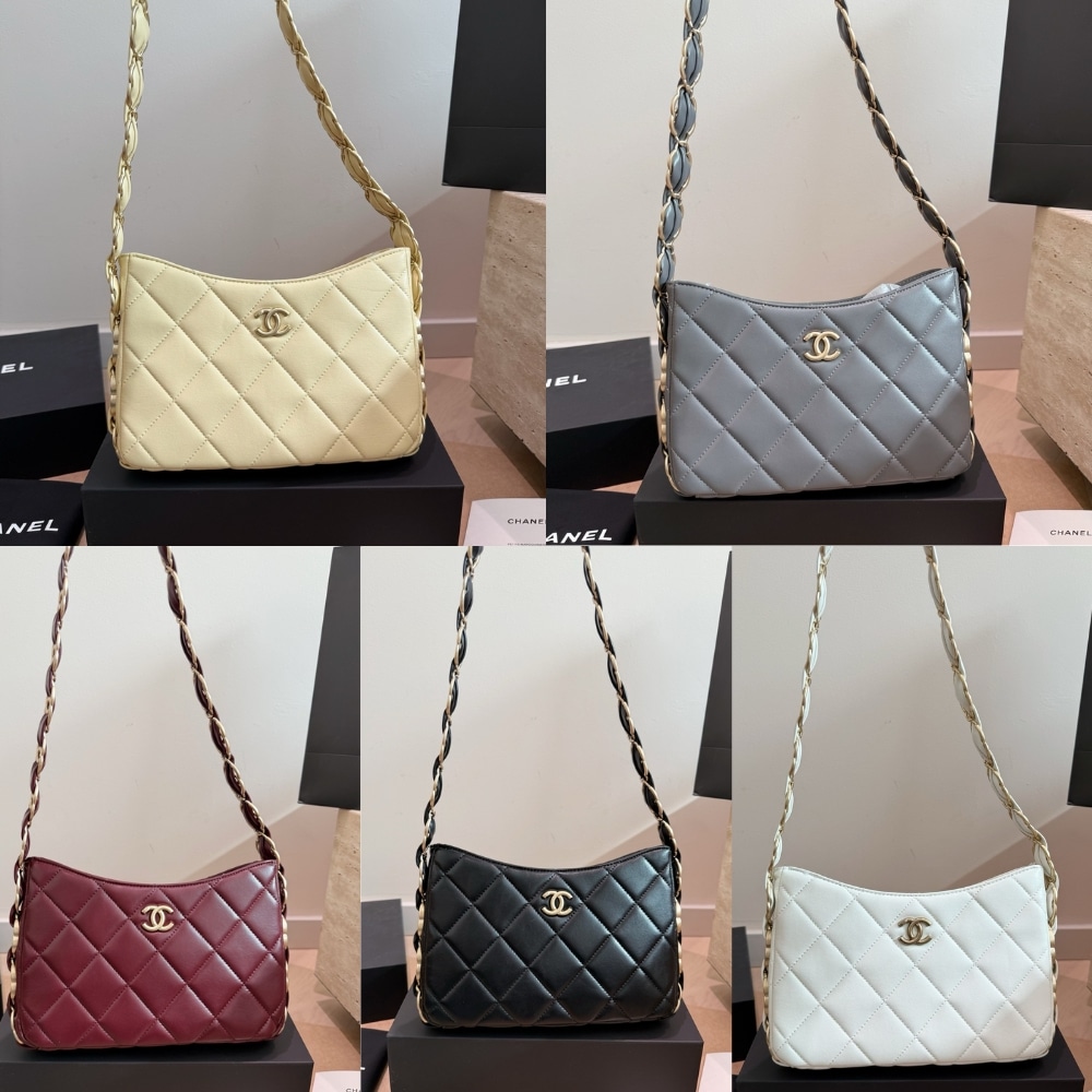 Chanel Hobo Handbag Gold Tone Hardware Black 24Cm AS5177 B18293 94305