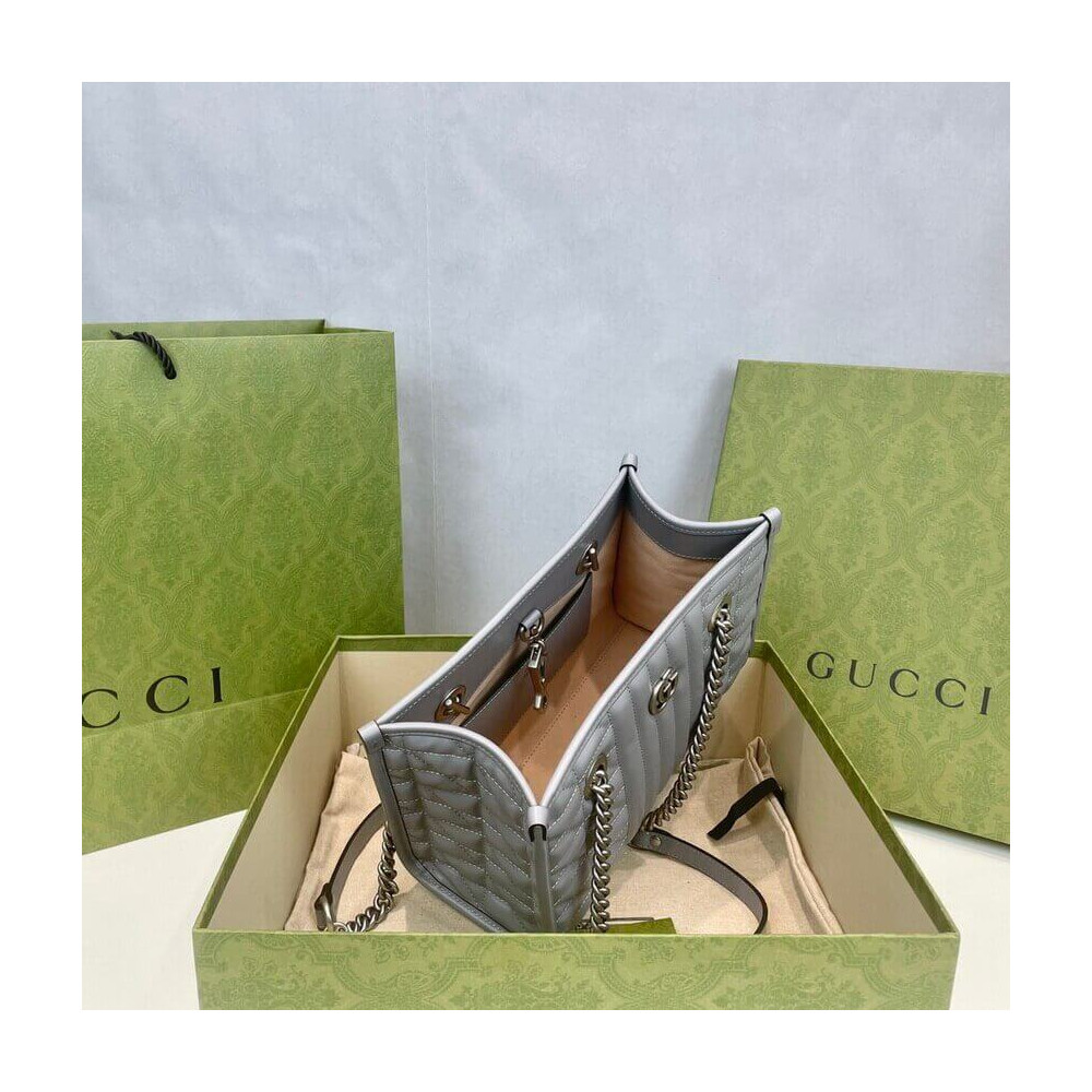 Gucci GG Marmont Small Tote Bag Grey