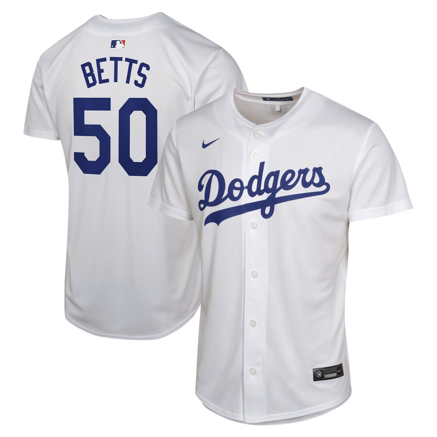 Mookie Betts Los Angeles Dodgers Youth Home Game Player Jersey White