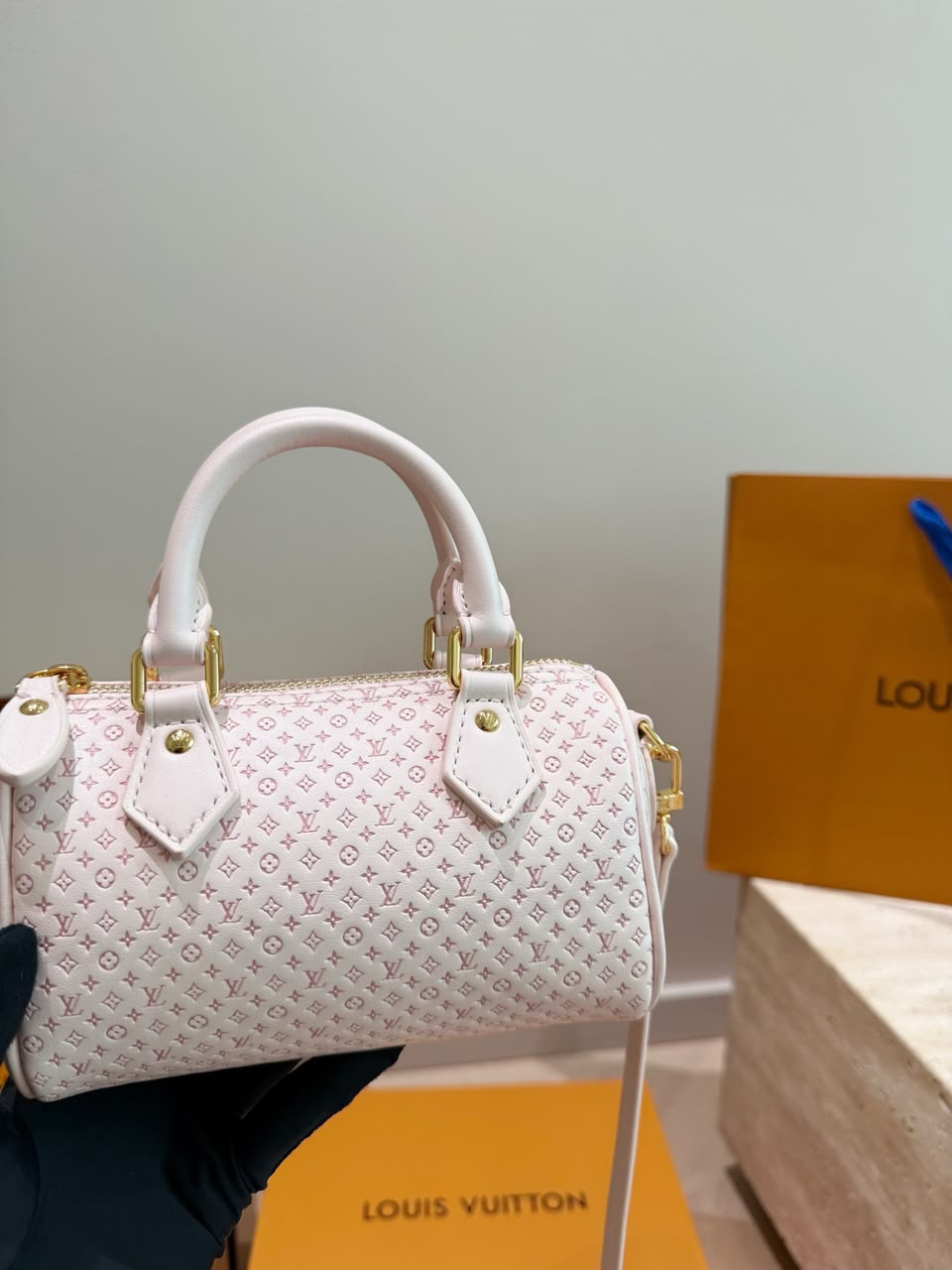 Louis Vuitton Nano Speedy Bag Light Bliss Cream 16cm M29414