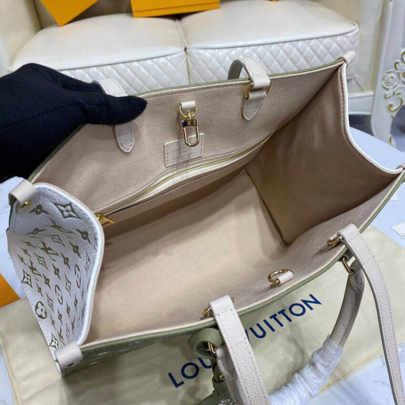 Louis Vuitton Onthego MM Tote Monogram Empreinte ‘Kaki Beige’ 35cm