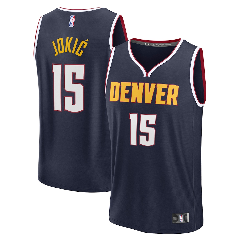 Men's Denver Nuggets Nikola Jokic Fanatics Navy Fast Break Replica Player Jersey - Icon Edition