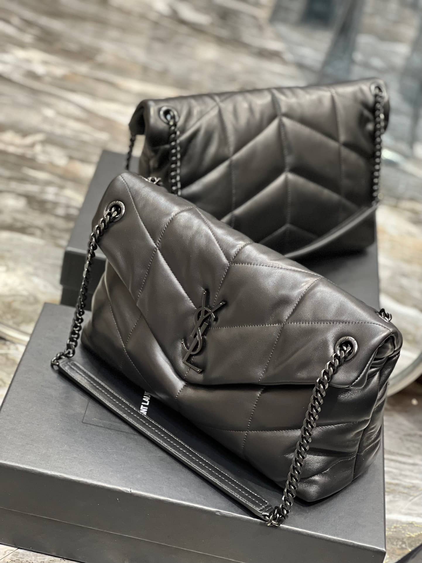Saint Laurent Puffer Medium Chain Bag In Quilted