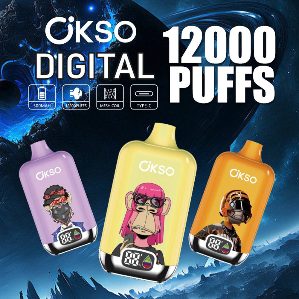 OKSO Digital box 12000 12K Puffs Rechargeable LED Display Disposable Vape