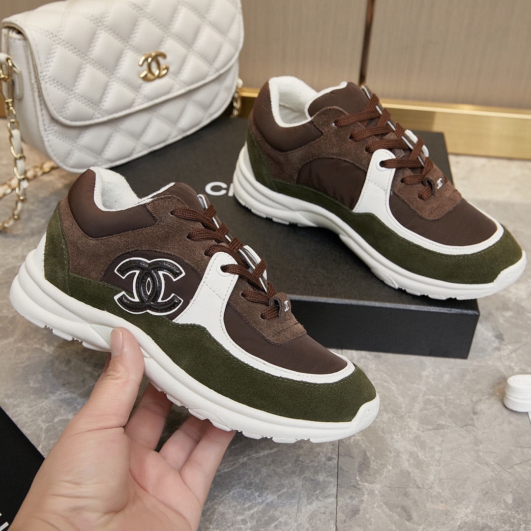 Chanel Cc Suede Brown Green