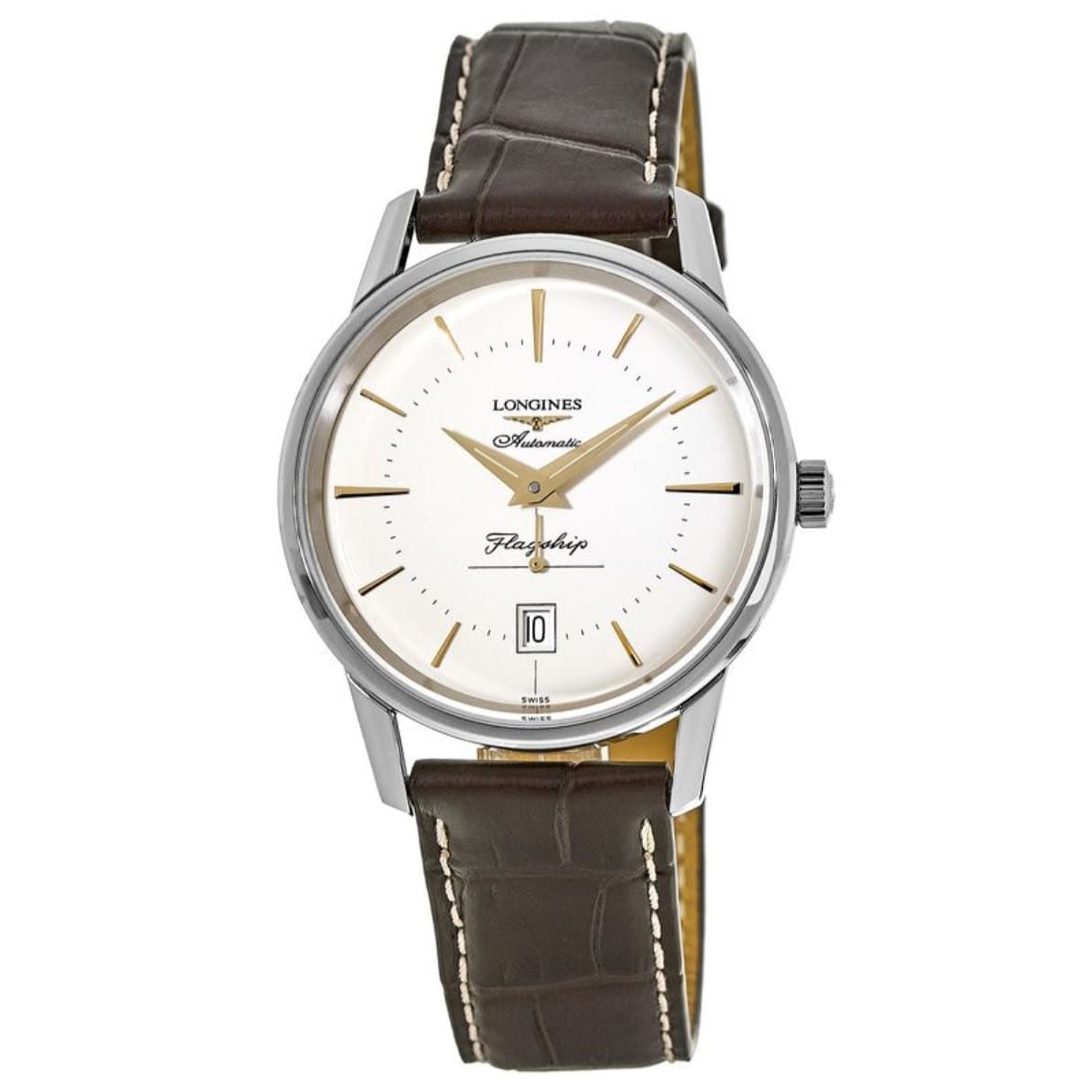 Longines Men's L4.795.4.78.2 Flagship Brown Leather Watch