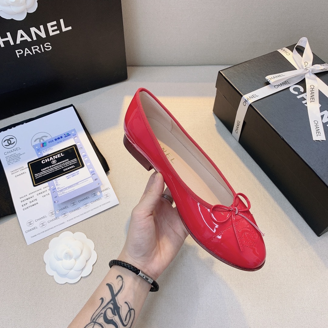 Chanel Red Women’S Ballerinas