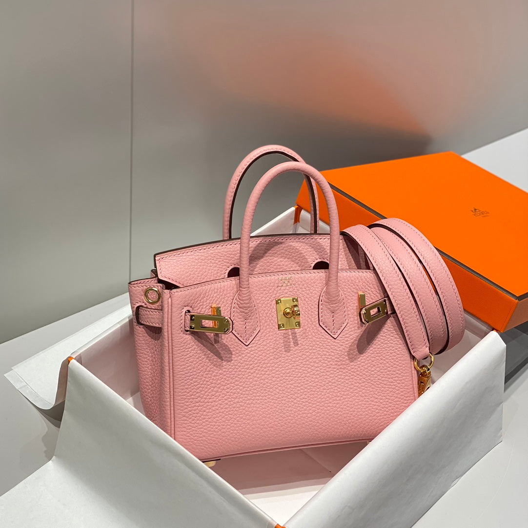 Hermes Birkin 20Cm Rose Confetti Togo Leather Gold Hardware