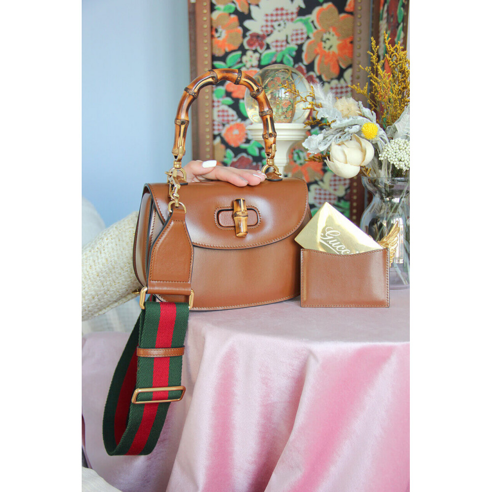 Gucci Small Top Handle Bag with Bamboo Cuir