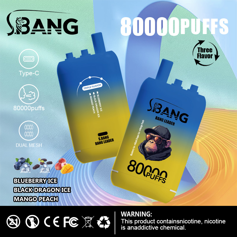 Bang Leader 80K Puffs 3-in-1 Vape | 3 Adjustable Flavors,  Rechargeable