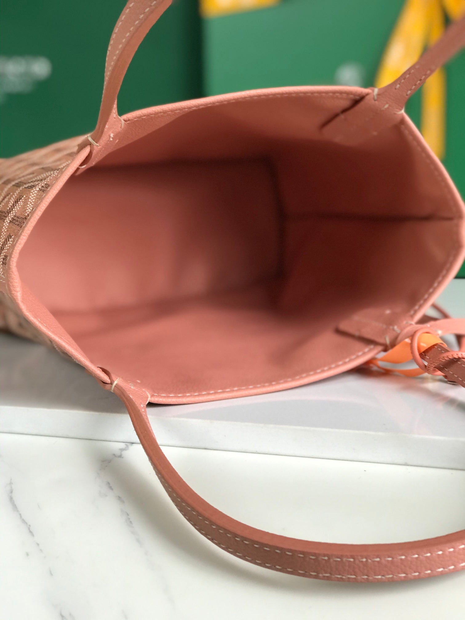 Goyard Anjou Mini Bag 20cm Manhattan Pink Calfskin And Goyardine Canvas