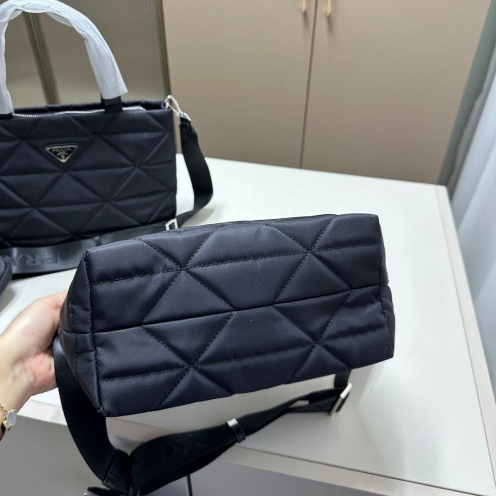 Prada Re Nylon Padded Tote Bag Black 23Cm