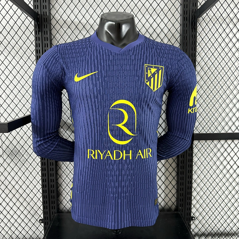 Player 2025-26 Atletico Madrid Away Long Sleeves Football jersey