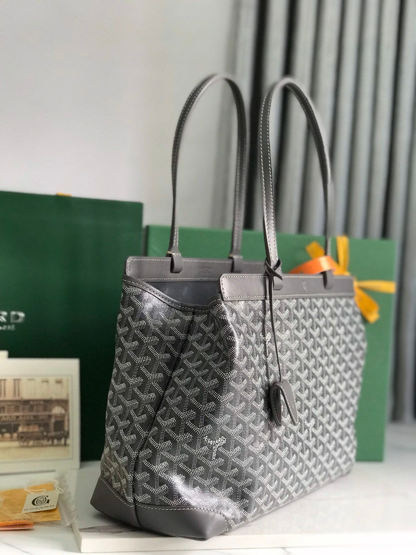 Goyard Bellechasse Biaude Pm Bag 36cm Gray Goyardine Canvas And Calfskin Trim