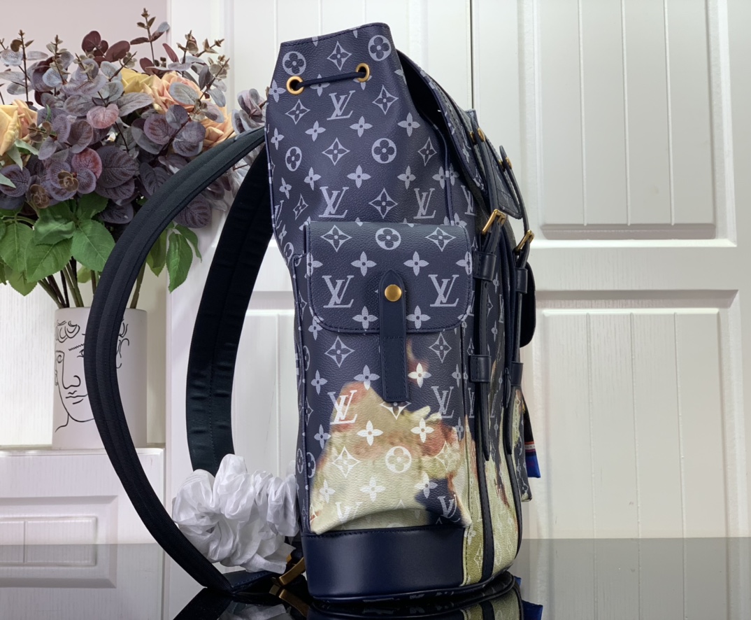 Louis Vuitton Christopher Pm Backpack Blue 48Cm For Men
