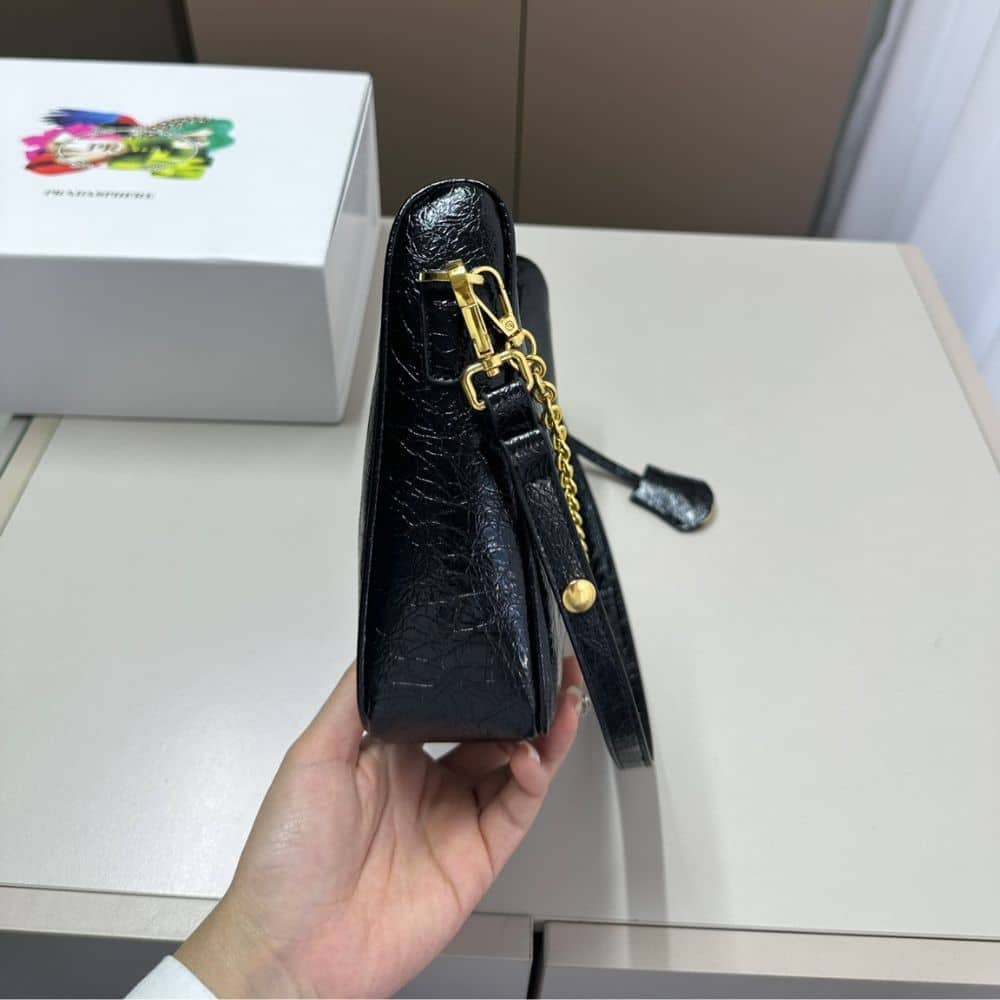 Prada Re Edition Mini Bag In Naplak Patent Leather Black 28Cm