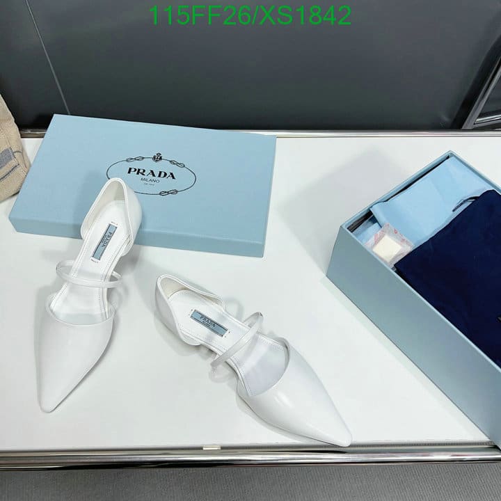 Prada Leather Ballet Flats White