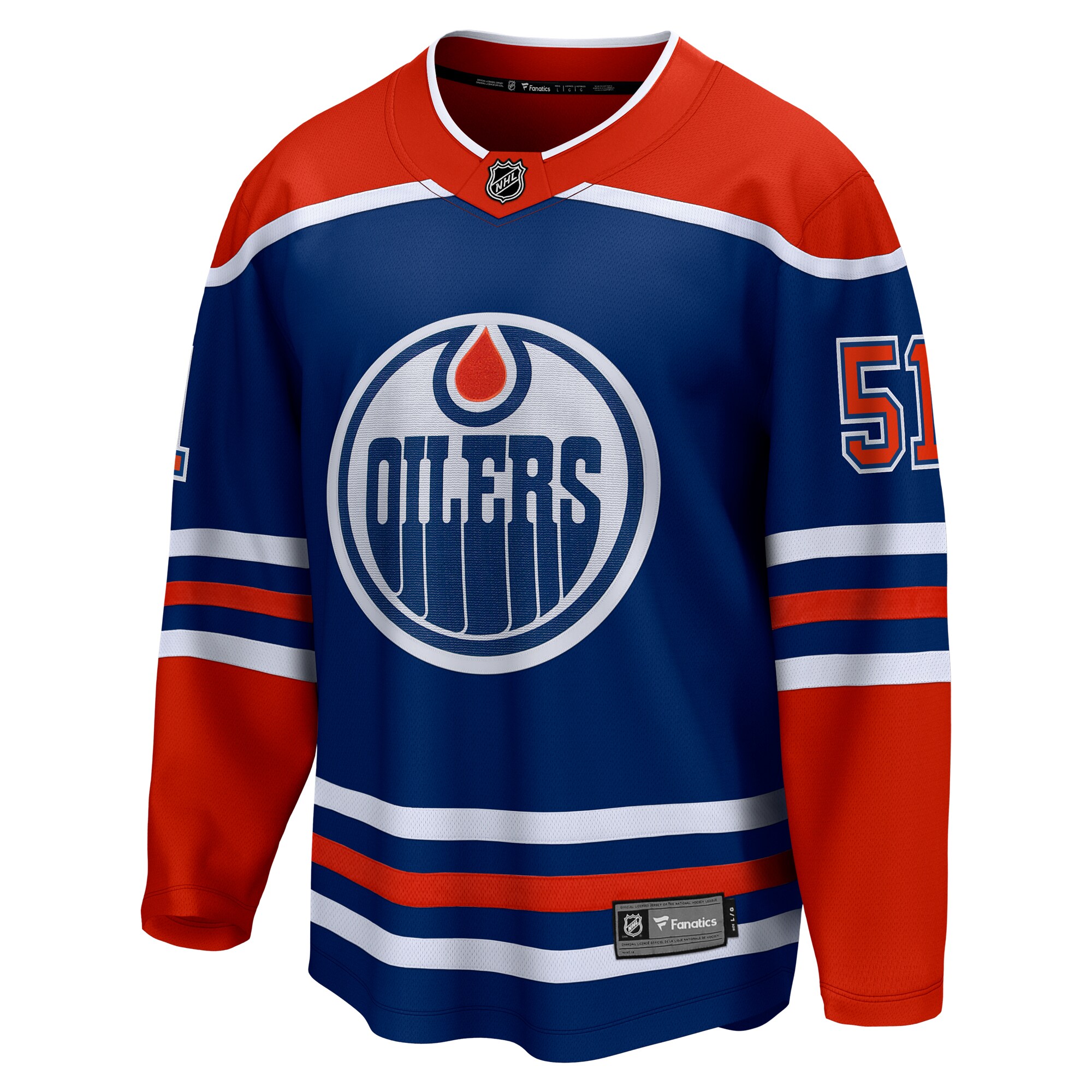 Troy Stecher Edmonton Oilers Fanatics Home Premier Breakaway Player Jersey – Royal