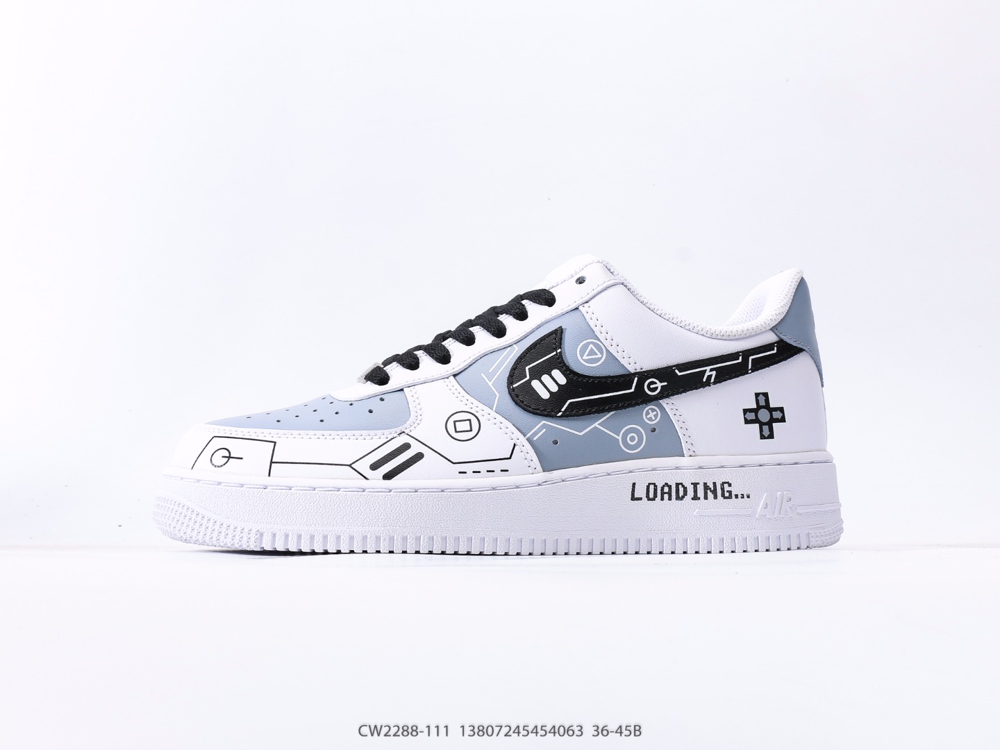 Nike Air Force 1 Low Game Controller Blue White Custom