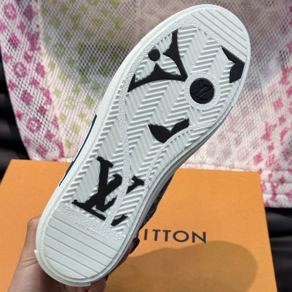 Louis Vuitton Charlie Trainers Monogram Denim White Blue 1AAW2G