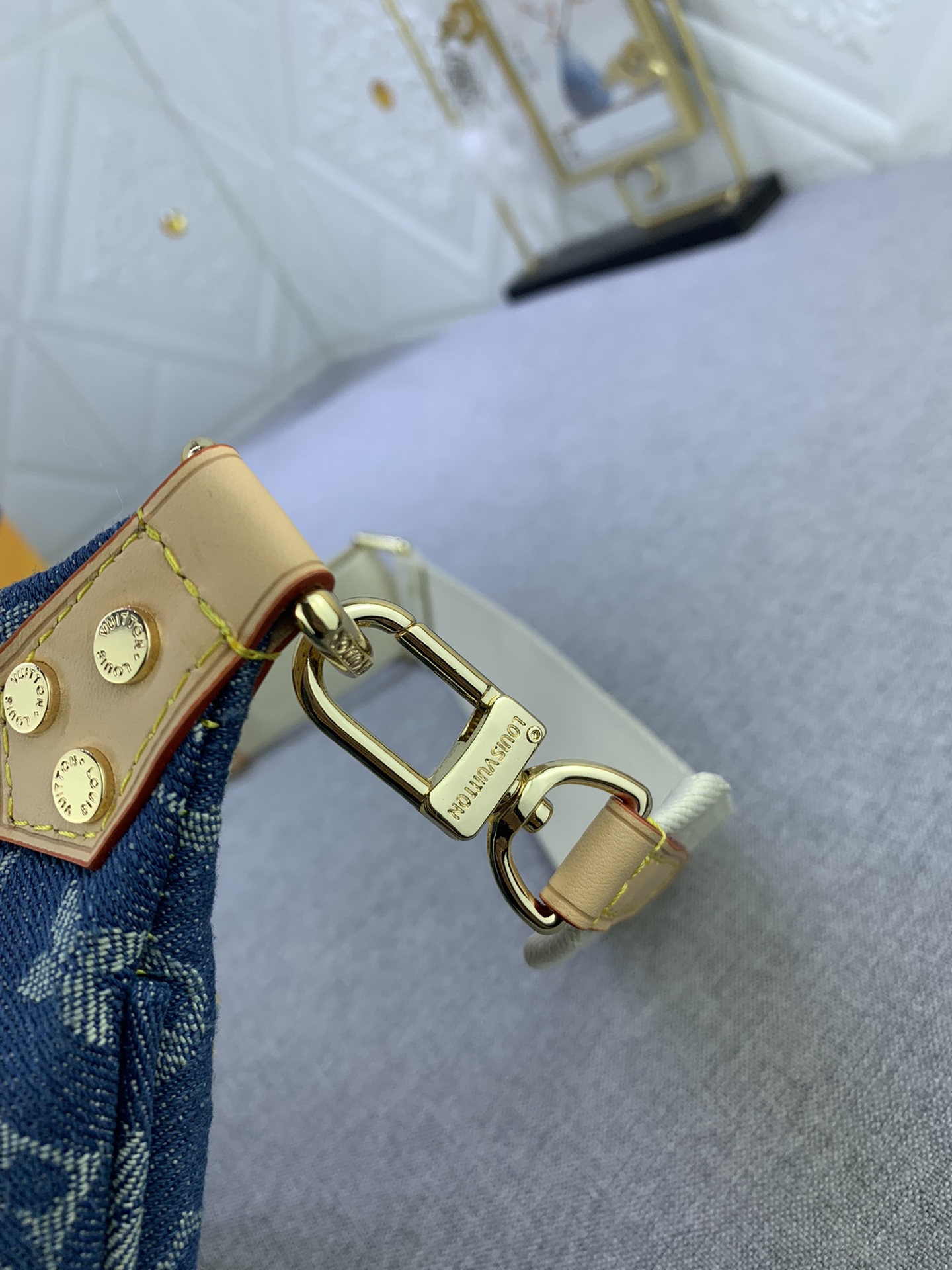 Louis Vuitton Bumbag High Rise Denim Blue 38Cm M46837