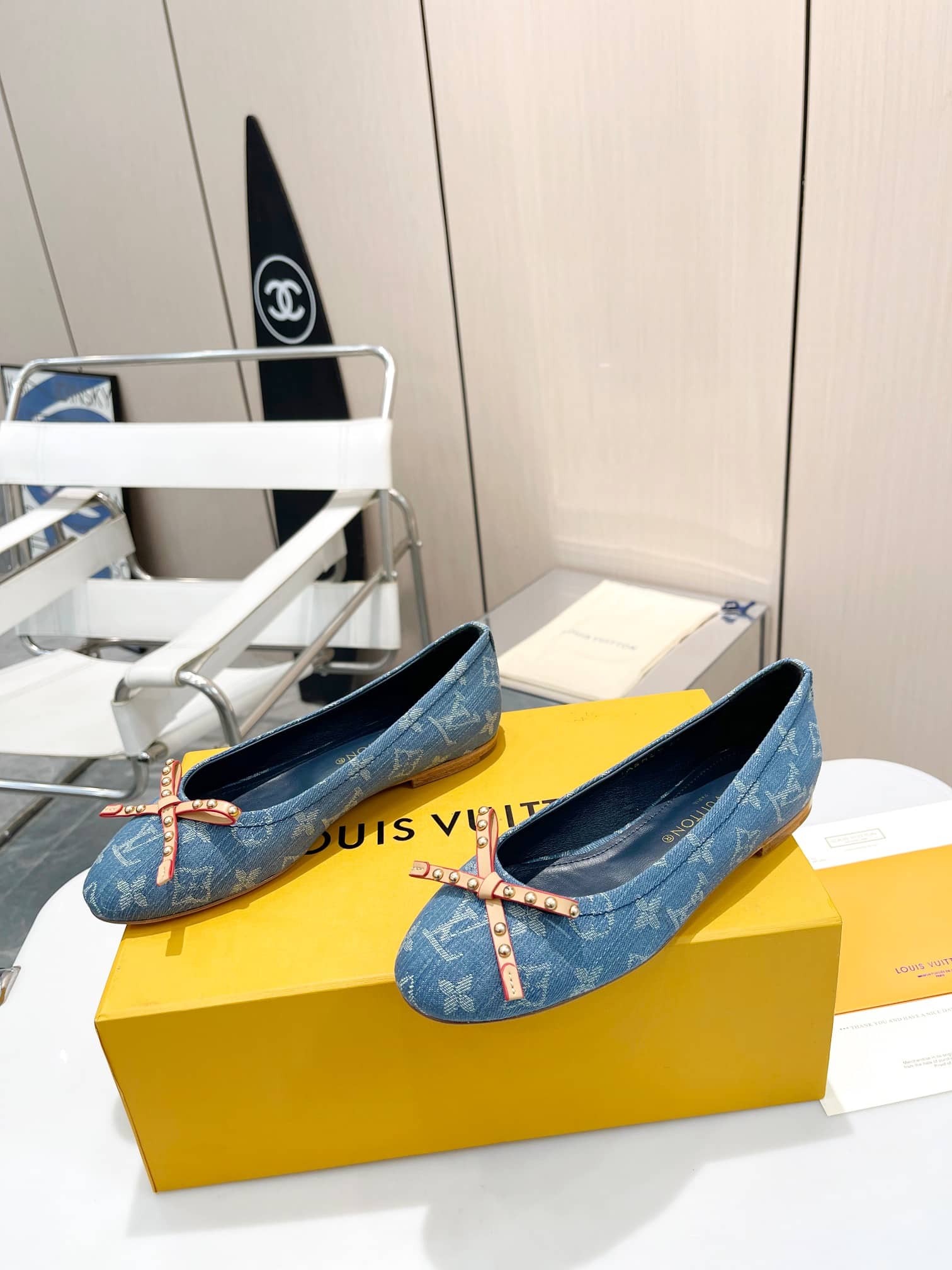 Louis Vuitton Nina Doll Shoes Denim Blue 1Ack91