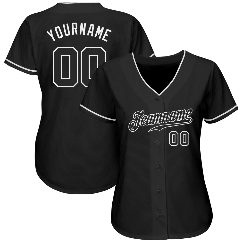 Custom Black-White Baseball Jersey