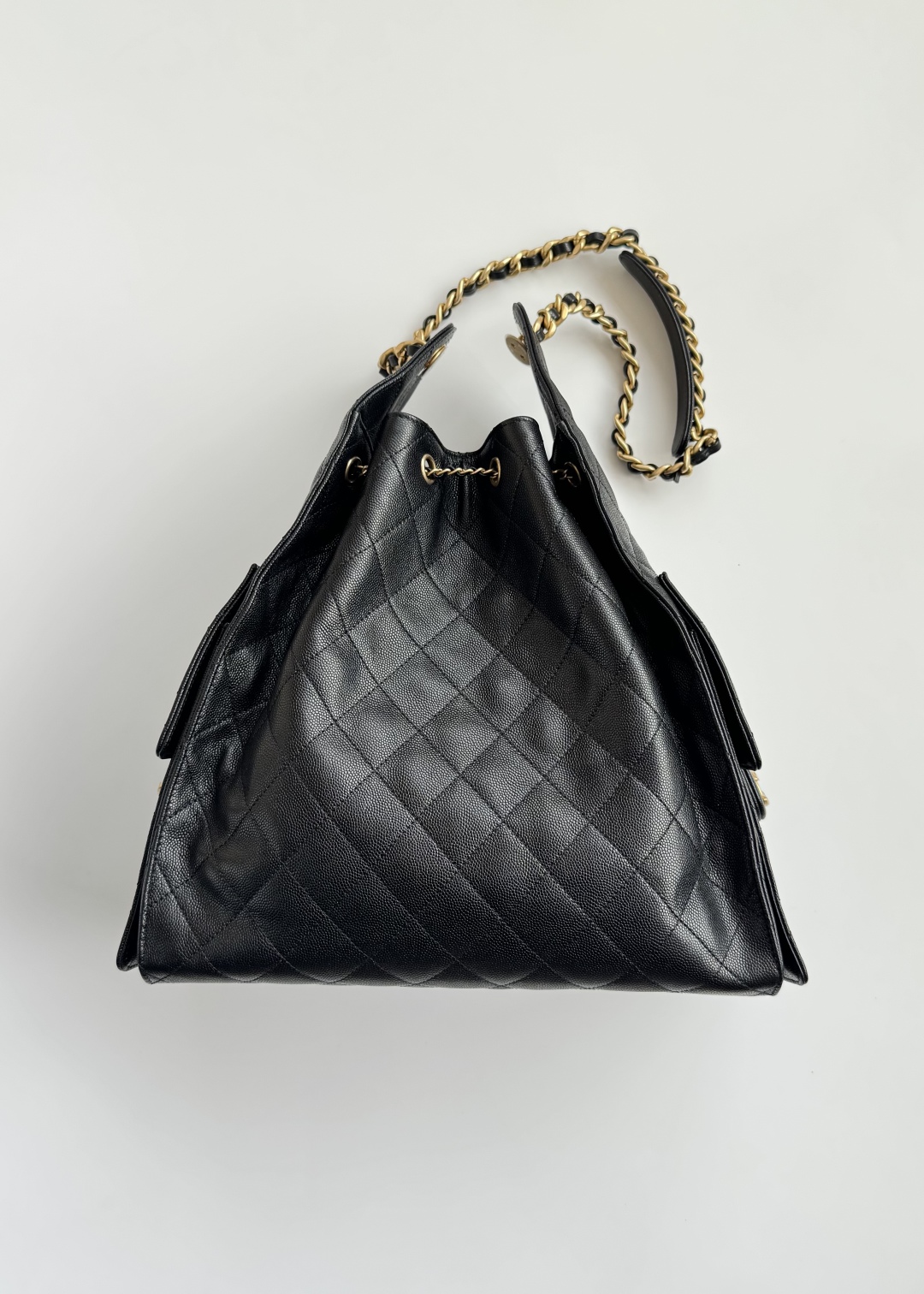 Chanel crossbody bag 25 Medium Handbag Grained Calfskin & Gold-Tone Metal Black 40cm/15.7in