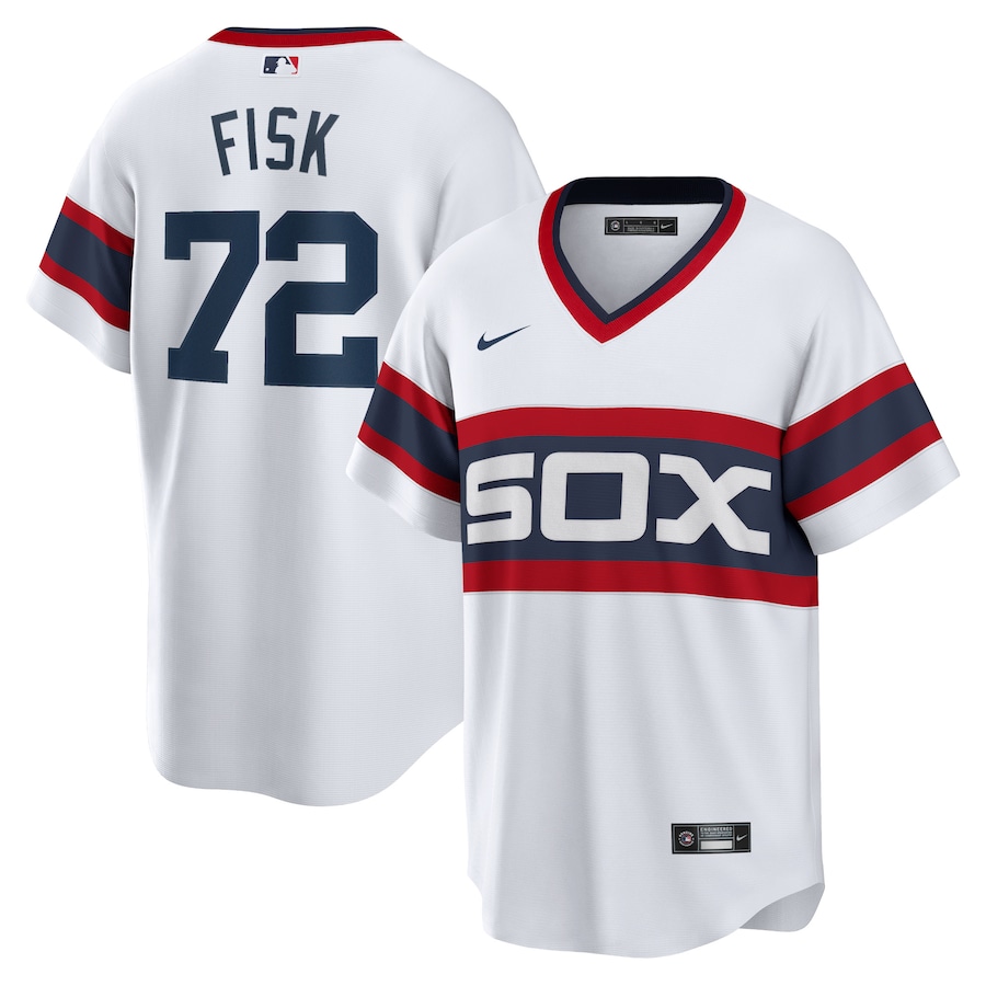 Carlton Fisk Chicago White Sox Home Cooperstown Collection Team Player Jersey White